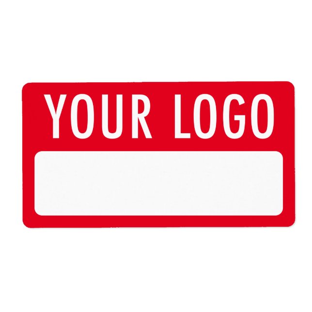 Röda tillfälliga namnskyltar med logotyp-dekaler fraktsedel (Framsidan)