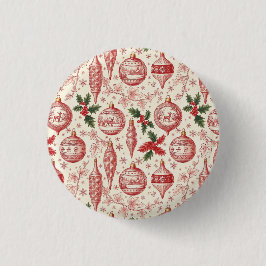 Röda Toile Chinoiserie Juldekorationer Knapp