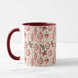 Röda Toile Chinoiserie Juldekorationer Mugg