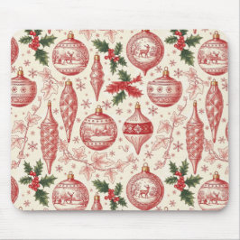 Röda Toile Chinoiserie Juldekorationer Musmatta