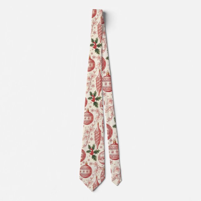 Röda Toile Chinoiserie Juldekorationer Slips (Framsida)
