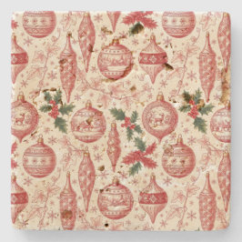 Röda Toile Chinoiserie Juldekorationer Stenunderlägg