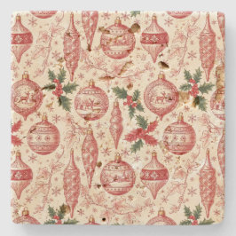 Röda Toile Chinoiserie Juldekorationer Stenunderlägg