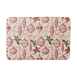 Röda Toile Chinoiserie Julgranskulor Badrumsmatta