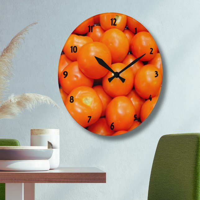 Röda tomatlås stor klocka (Red Tomatoes Clock)