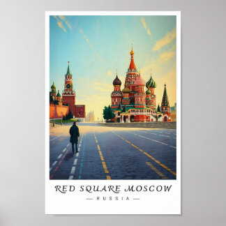 Röda torget Moskva Ryssland Väggkonst, Stadssiluet Poster