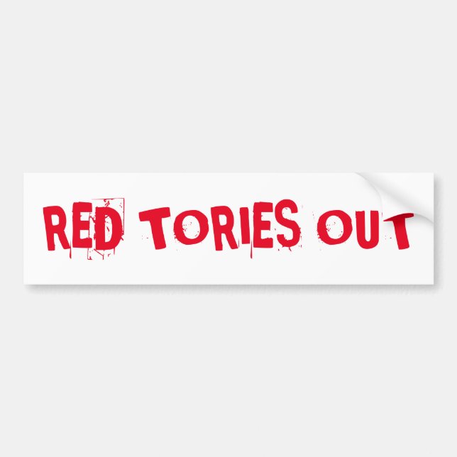 Röda Tories ut Bildekal (Framsidan)