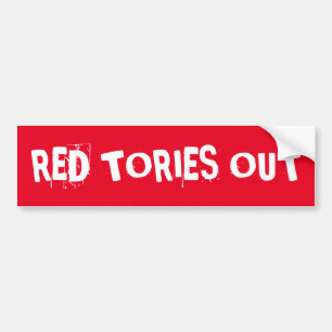 Röda Tories Ut Bildekal