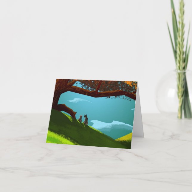 Röda träd noterar kort (Framsida)