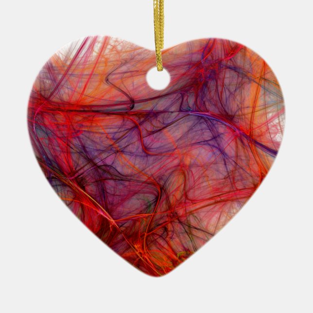 Röda trådar julgransprydnad keramik (Framsidan)