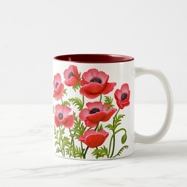 Röda trädgårdsblommor Mugg (Höger)