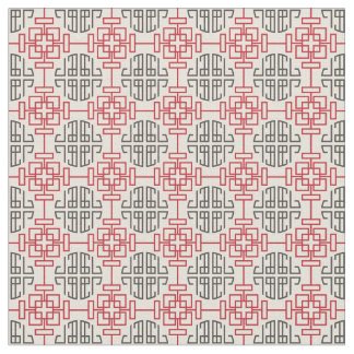 Röda traditionella geometriska kinesiska tyg