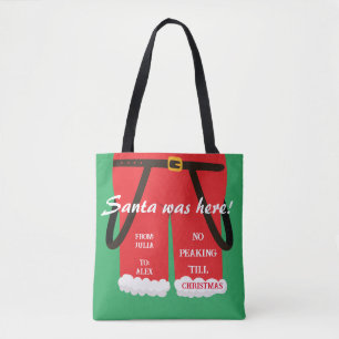 Röda Trendiget Jultomten Byxor Gift & Treats Tygkasse