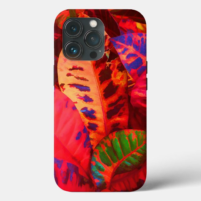 Röda tropiska löven Fodral-Mate iphone case (Baksida )