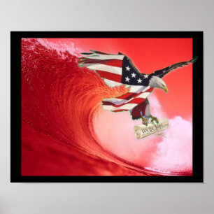 Röda Trump2020 vinkar med konstitutionen Poster