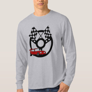 Röda Tshirts och gåvor för tävlingbil