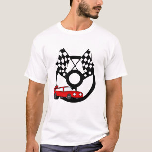 Röda Tshirts och gåvor för tävlingbil
