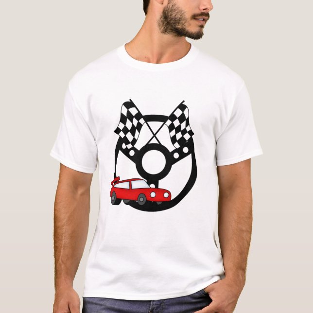 Röda Tshirts och gåvor för tävlingbil (Framsida)