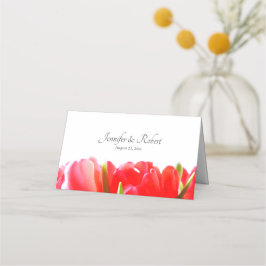 Röda tulips-Bröllop-monteringskort Placeringskort