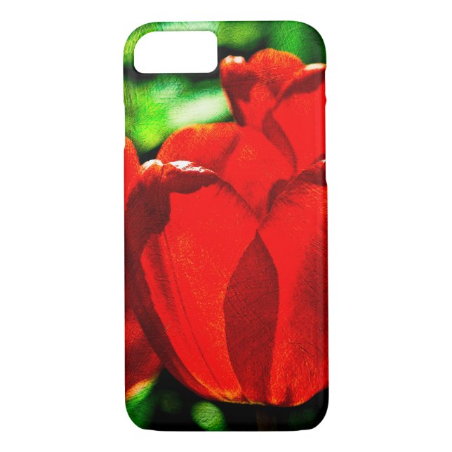 Röda tulpanblommor Case-Mate iPhone skal (Baksida)