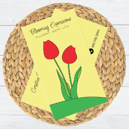 Röda tulpaner Blooming Florist Affärskort Visitkort