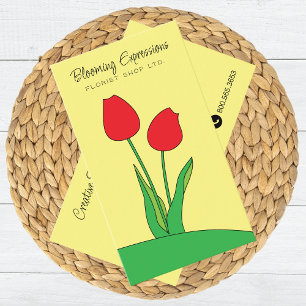 Röda tulpaner Blooming Florist Affärskort Visitkort