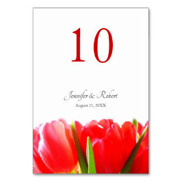 Röda tulpaner, Bordsnummer