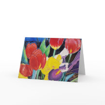 Röda tulpaner, Gult-dil och Lila-iris