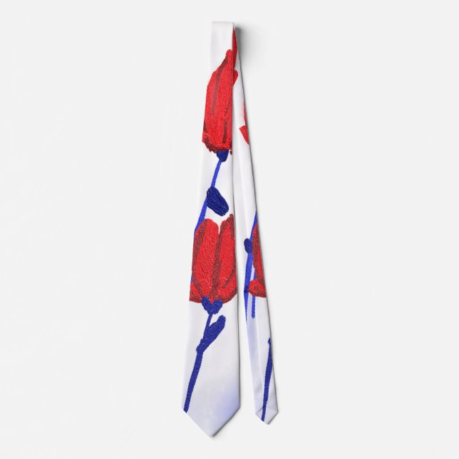 Röda tulpaner med blå slips (Framsida)