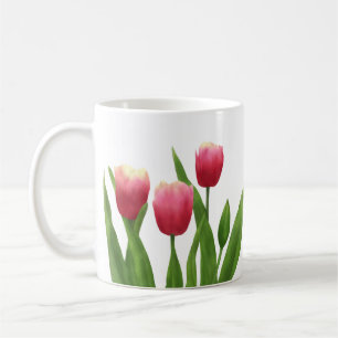 Röda tulpaner med Greenery Kaffemugg