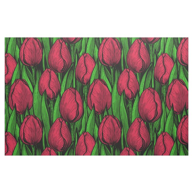 Röda tulpaner tyg (Fat Quarter)