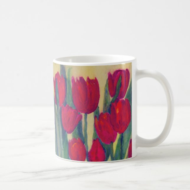 Röda tupplur kaffemugg (Höger)
