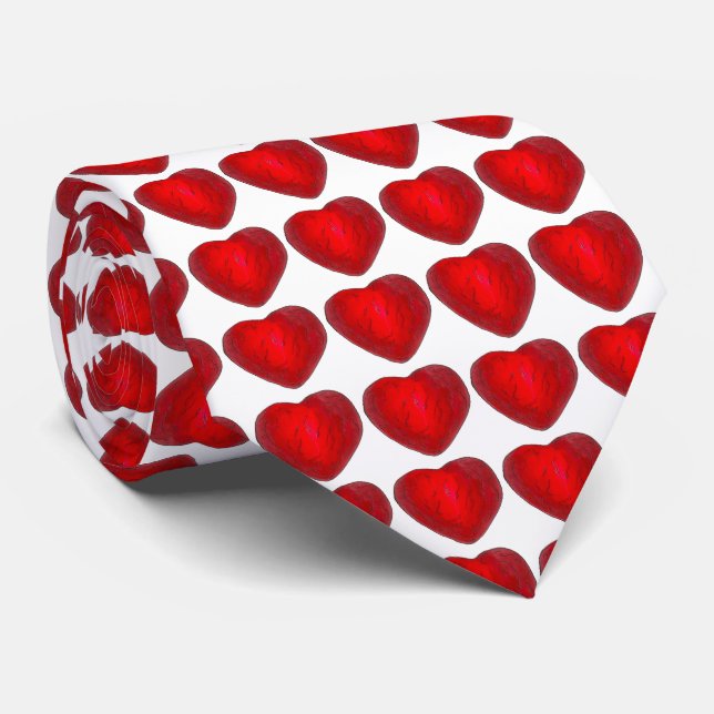 Röda, tvättade chokladkulor Hearts Valentine's Tie Slips (Rullad)