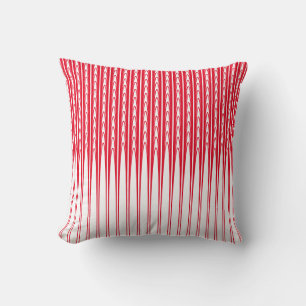 Röda Vågar Rand Linjer Mönster Vit Snyggt Kudde