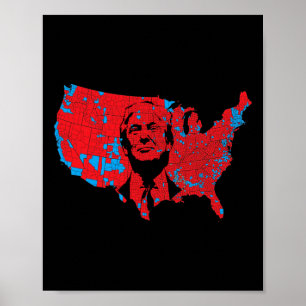 Röda vågen Karta i USA under 2024 års presidentper Poster