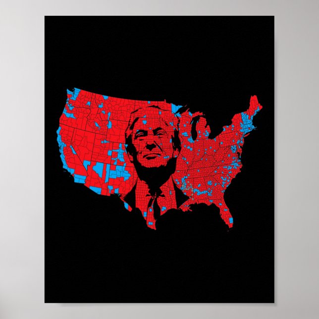 Röda vågen Karta i USA under 2024 års presidentper Poster (Framsidan)