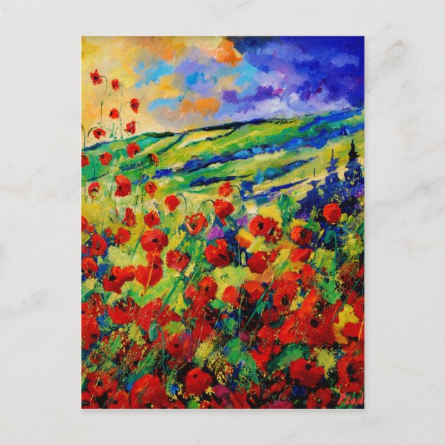 röda vallmo 78 vykort (Framsida)