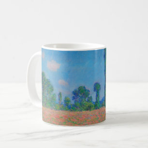 Röda vallmo Blå himmel efter Monet - Vallmo Fäl Kaffemugg