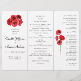 Röda vallmo, bröllopsprogram