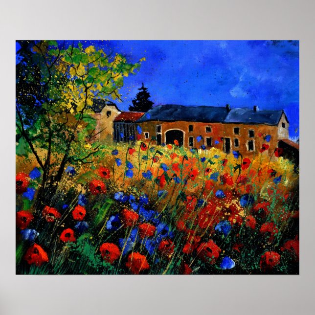 Röda vallmo i Houroy Poster (Framsidan)