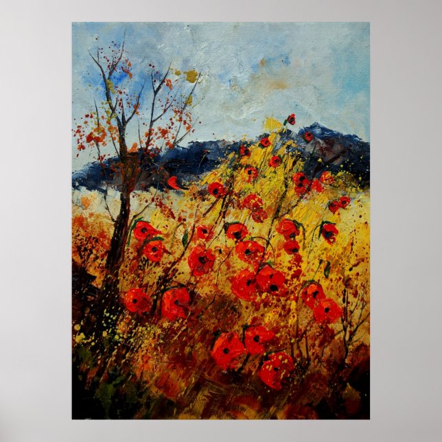 Röda vallmo i Provence 450108 Poster (Framsidan)