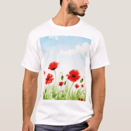 Röda vallmo t shirt