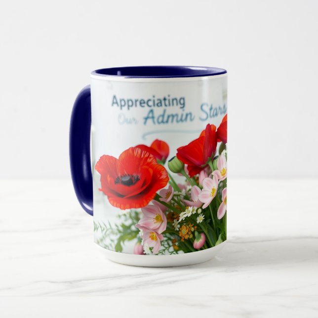 Röda vallmoblommor Admin-uppskattning Blommig kons Mugg (Framsida vänster)