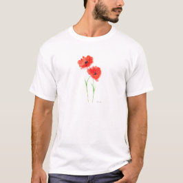 Röda vallmoblommor blommigt poppies Natur rustik Tee