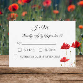 Röda vallmoblommor Modernt Vallmoblomster RSVP OSA Kort