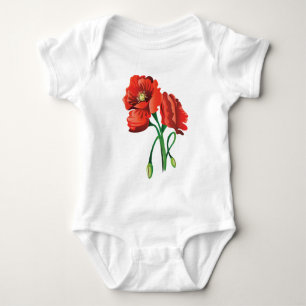 Röda vallmoblommor t shirt