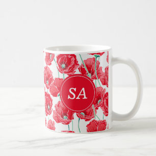 Röda vallmoblommor Tillbaka till skolans sovsaless Kaffemugg