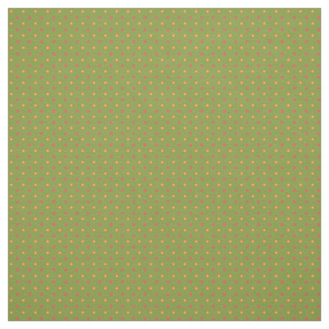 Röda vallmoppor snygga prickar tyg (Provkarta)