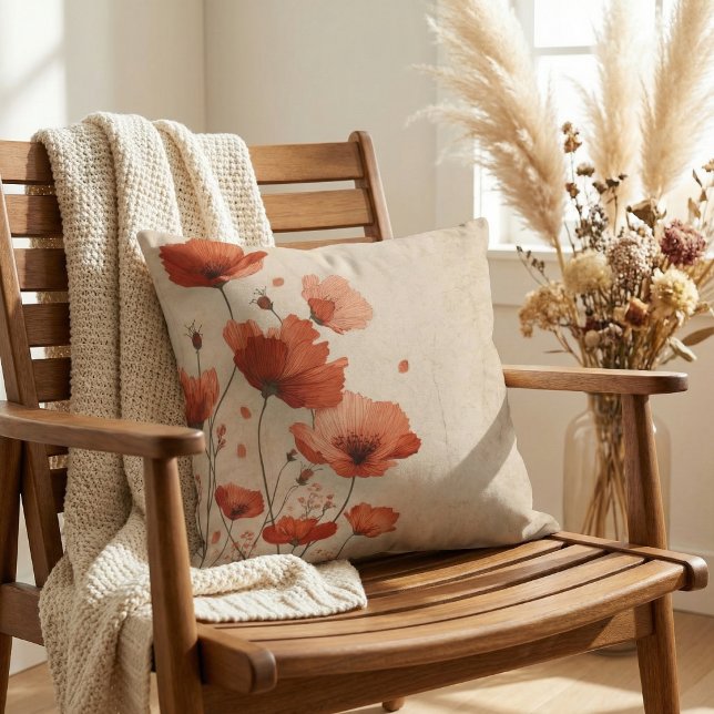 Röda vallmor.  kudde (Skapare uppladdad)