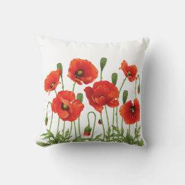Röda vallmor kudder ukrainsk design kudde